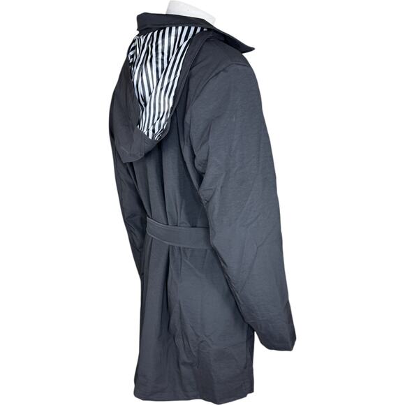 Dennis Basso Regular Water Resistant Trench Coat with Hood Black XL Petite NWOT - Picture 9 of 14